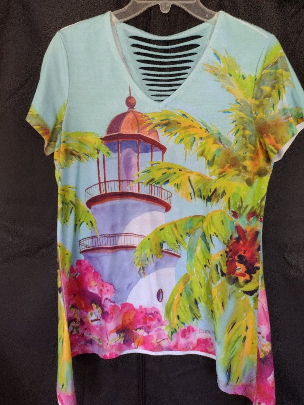 Ellen Negley Art & Sol Tunic Top Women Small Artsy Colorful Watercolor